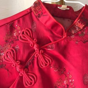 Vintage 90’s silk Chinese shirt. Red - M